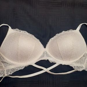 34DD blush lace bra with bottom cage design from Victoria’s Secret PINK